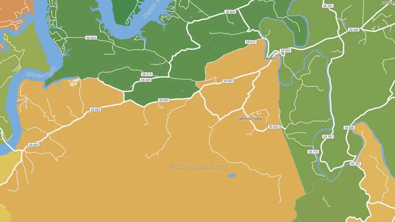 Graysontown, VA Map of Drug-Related Crime Rates