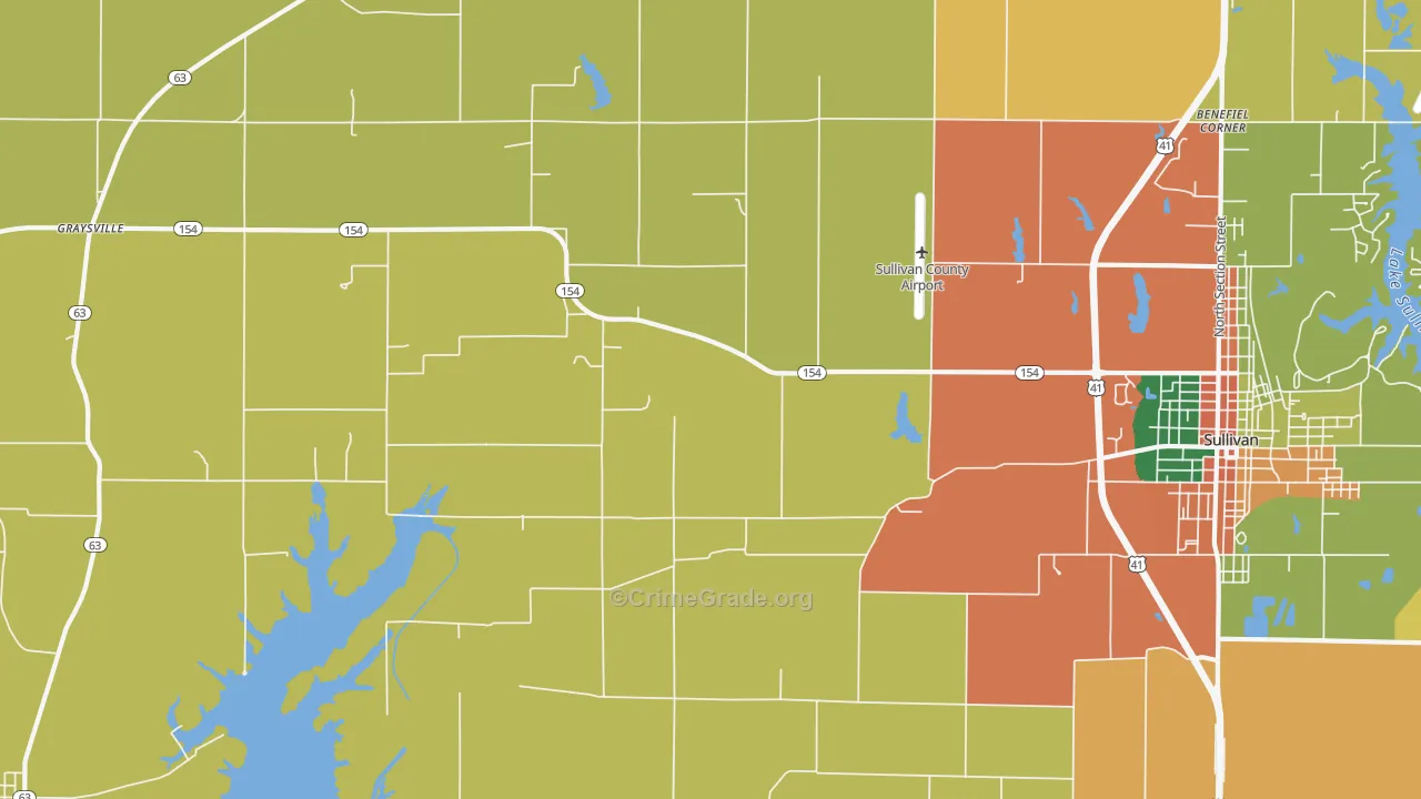 Graysville, IN Map of Drug-Related Crime Rates