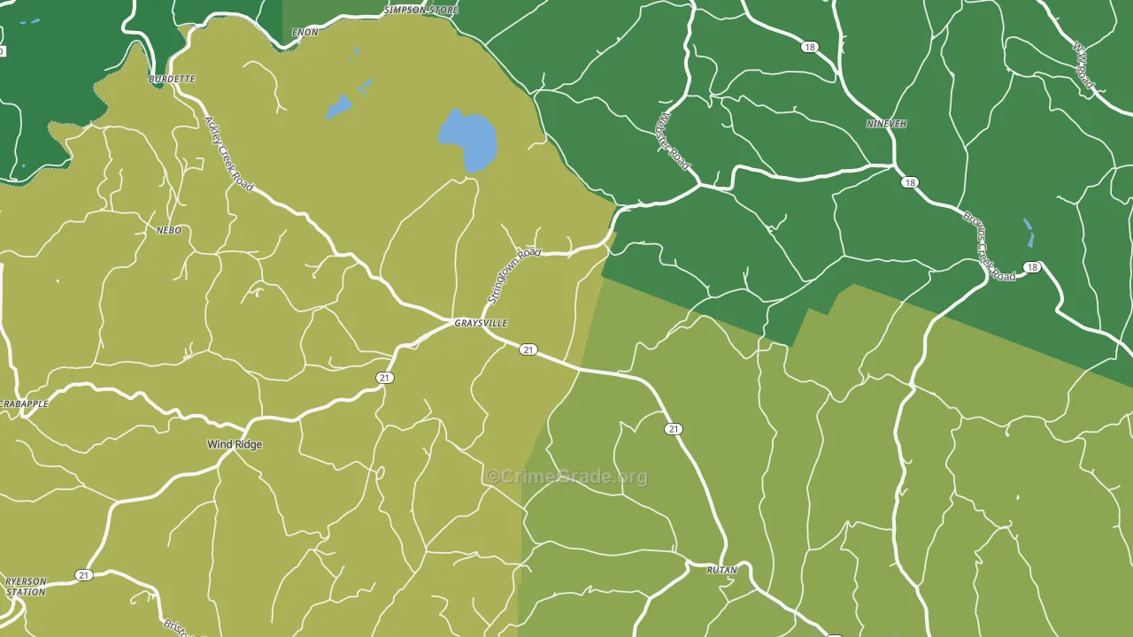 Graysville, PA Map of Drug-Related Crime Rates