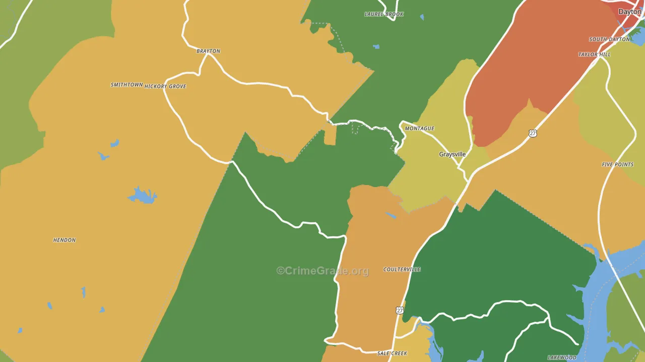 Graysville, TN Map of Drug-Related Crime Rates