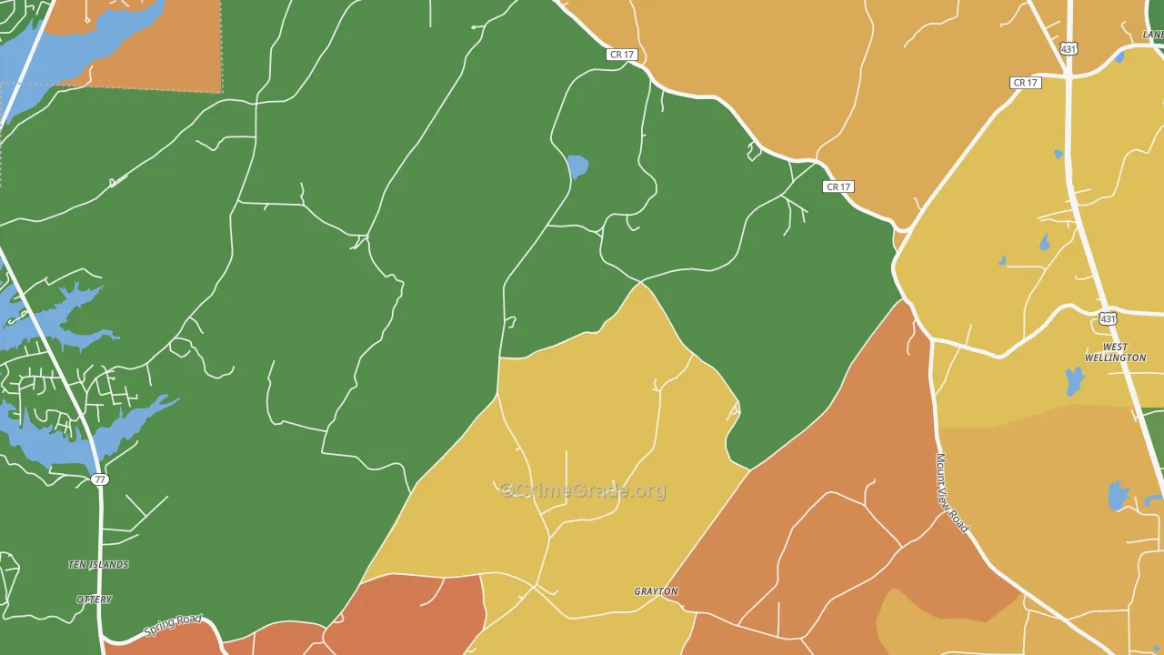 Grayton, AL Map of Drug-Related Crime Rates
