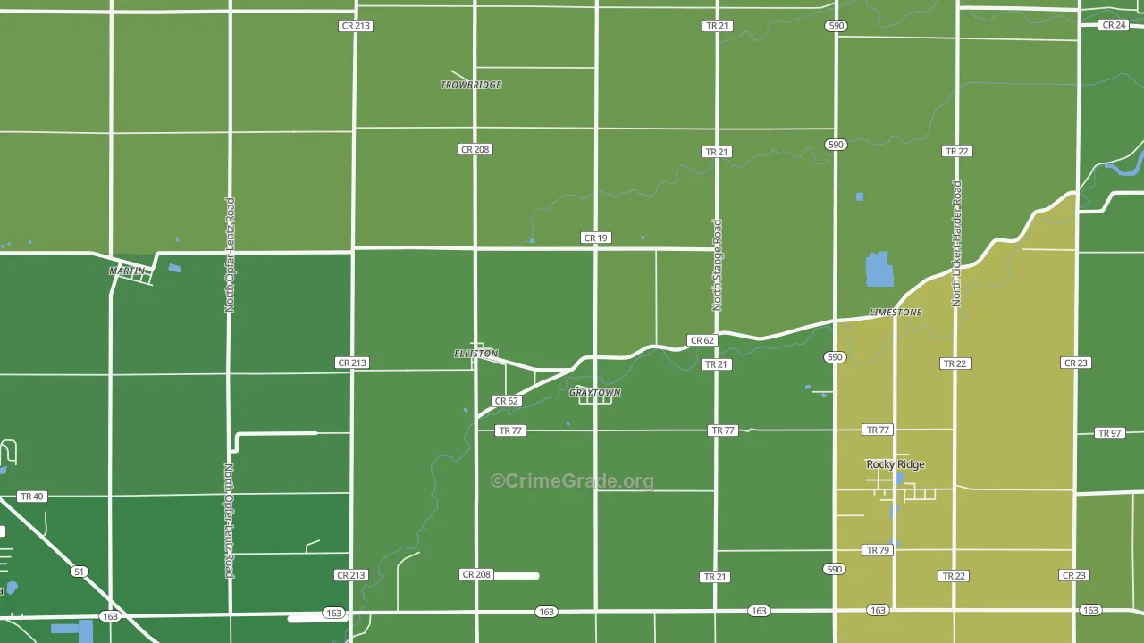 Graytown, OH Map of Drug-Related Crime Rates