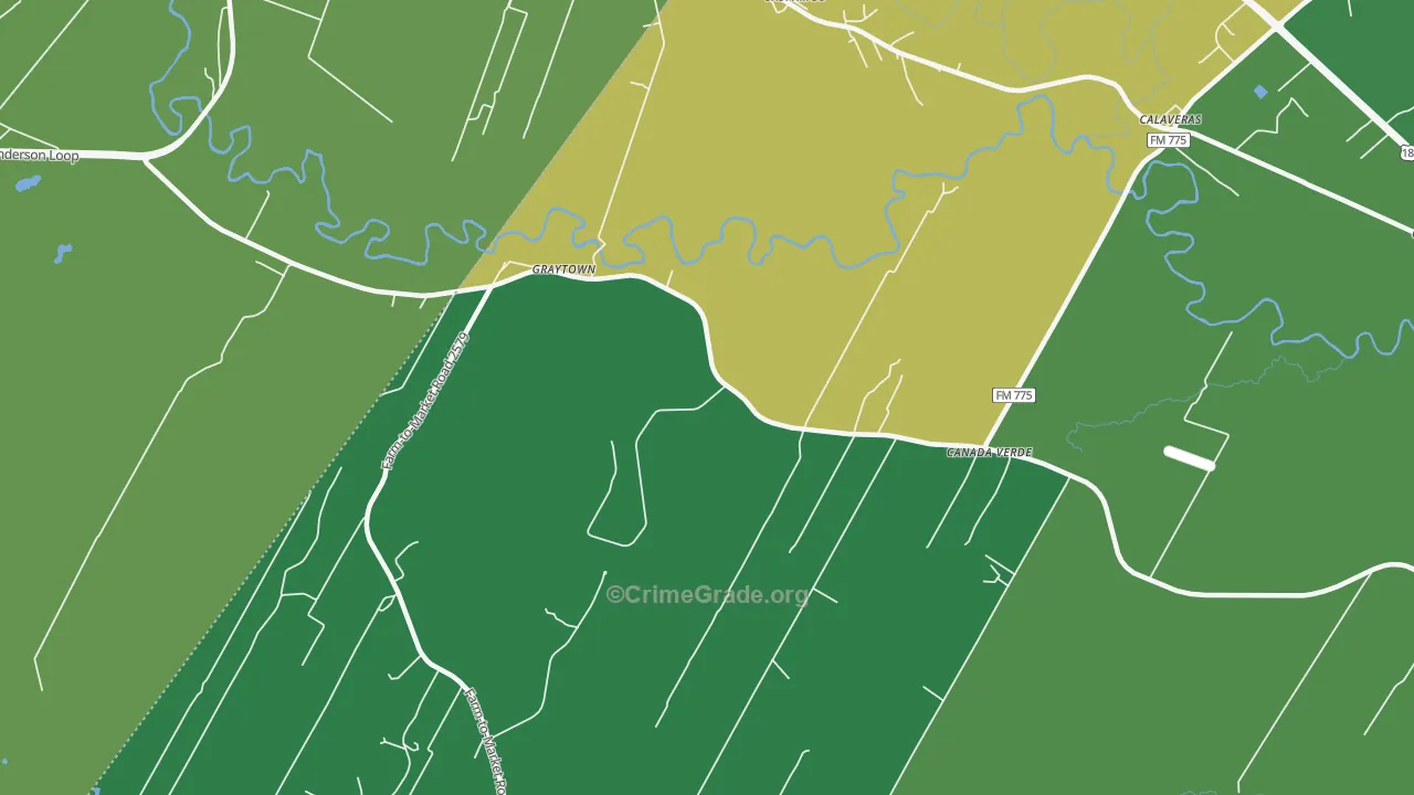 Graytown, TX Map of Drug-Related Crime Rates