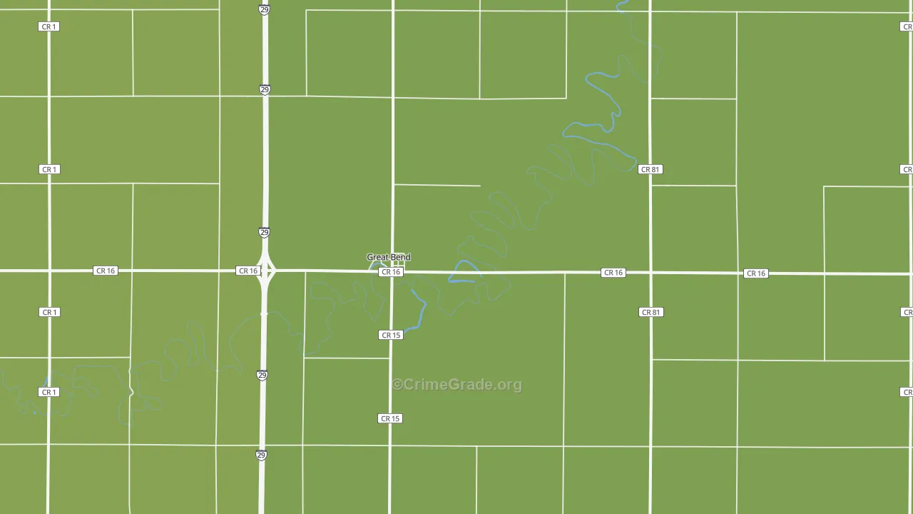 Great Bend, ND Map of Drug-Related Crime Rates