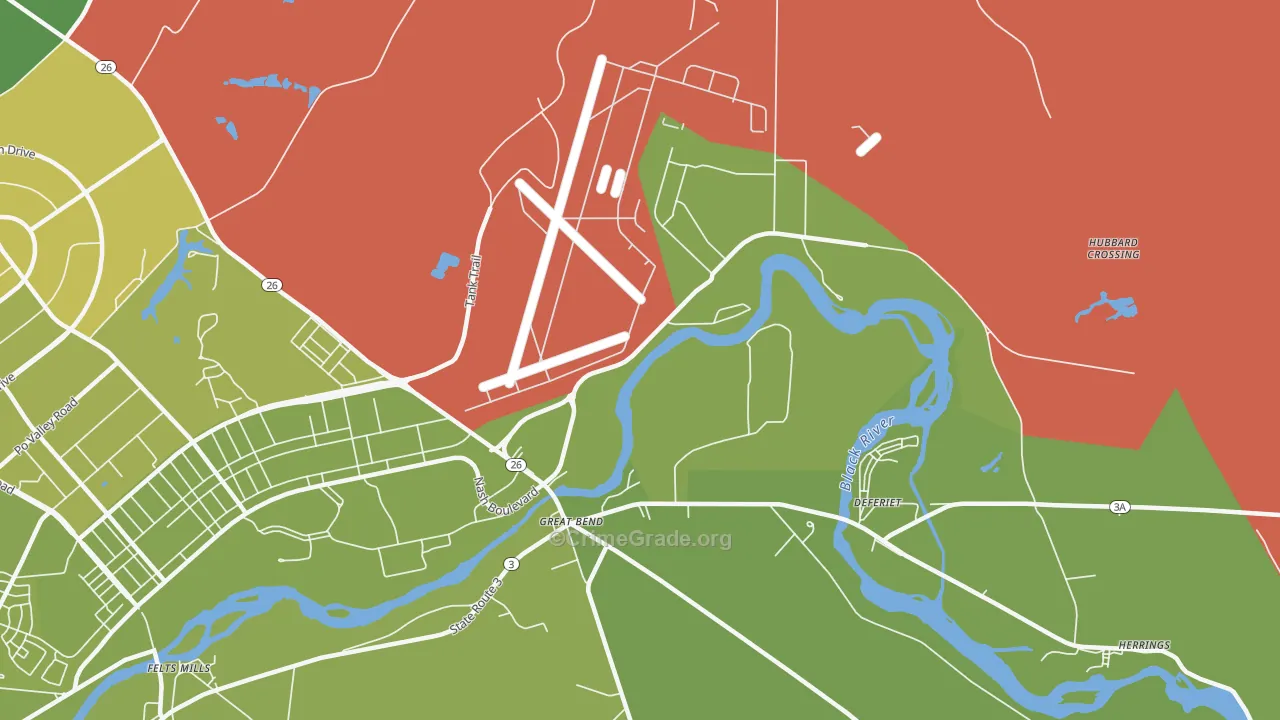 Great Bend, NY Map of Drug-Related Crime Rates
