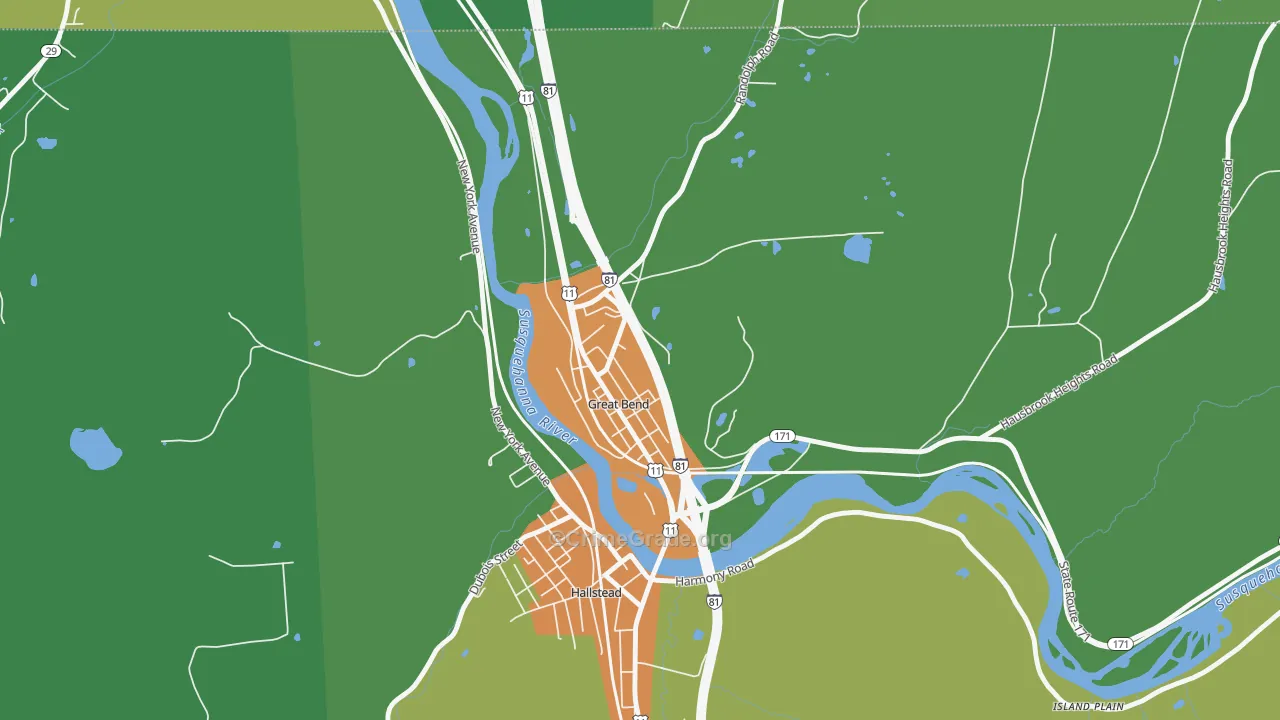 Great Bend, PA Map of Drug-Related Crime Rates