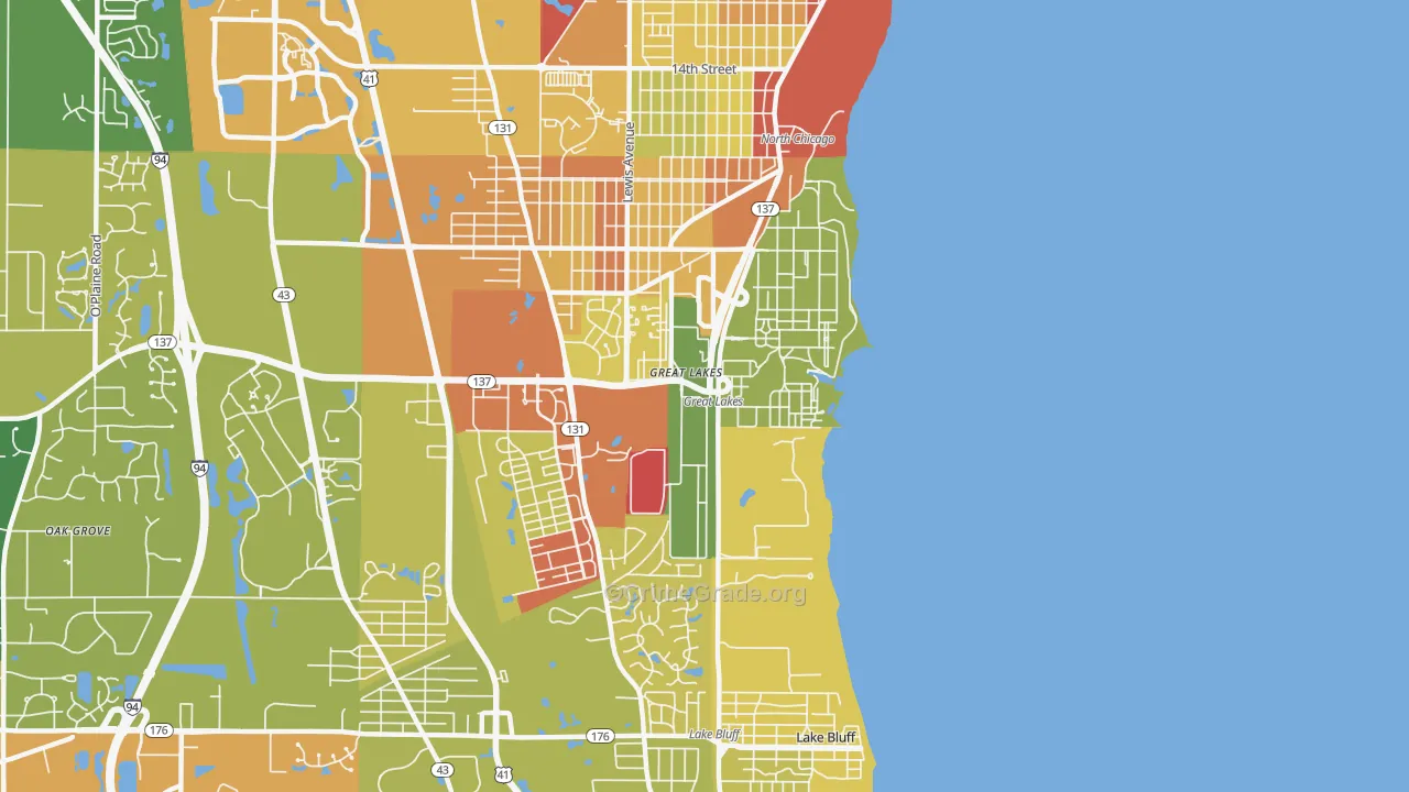 Great Lakes, IL Map of Drug-Related Crime Rates