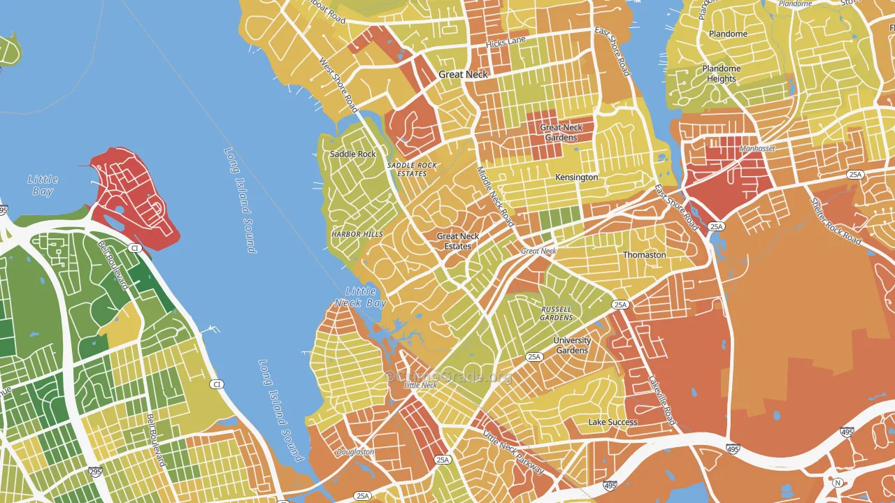 Great Neck Estates, NY Map of Drug-Related Crime Rates