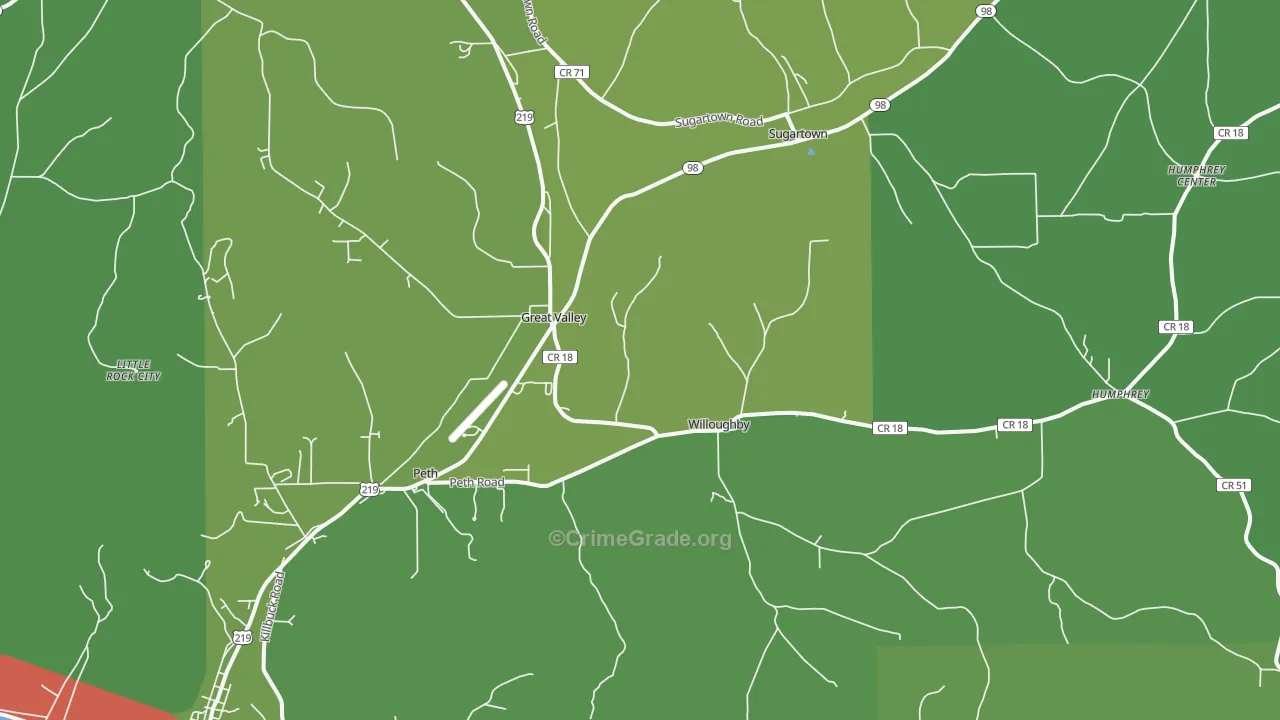 Great Valley, NY Map of Drug-Related Crime Rates