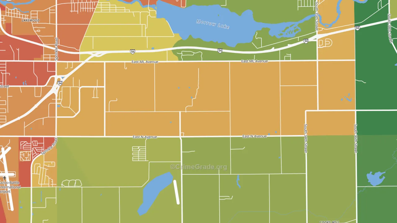 Greater Galesburg, MI Map of Drug-Related Crime Rates