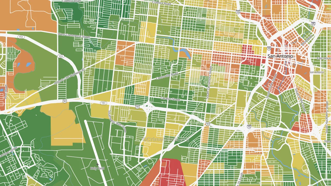 Greater Gardendale, San Antonio, TX Map of Drug-Related Crime Rates
