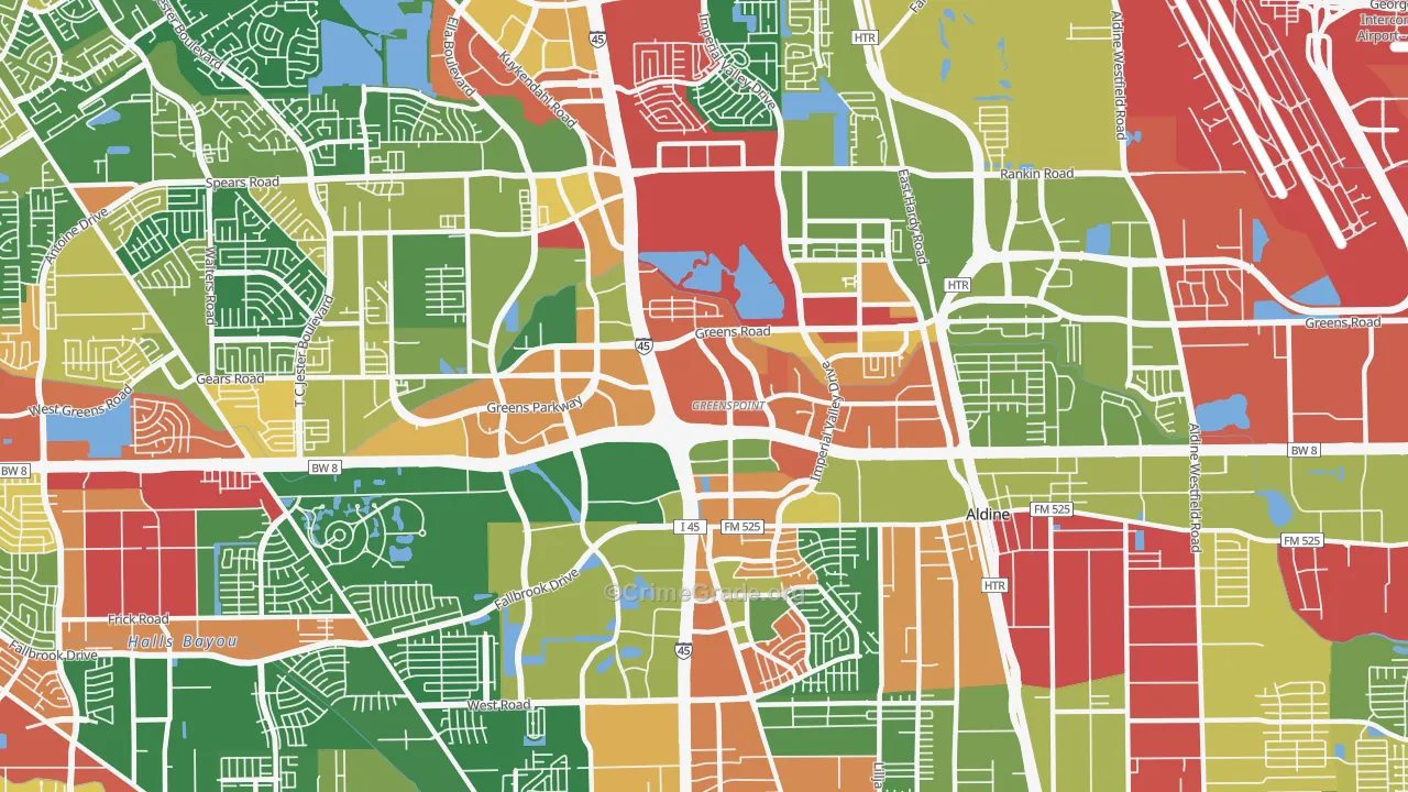 Greater Greenspoint, Houston, TX Map of Drug-Related Crime Rates