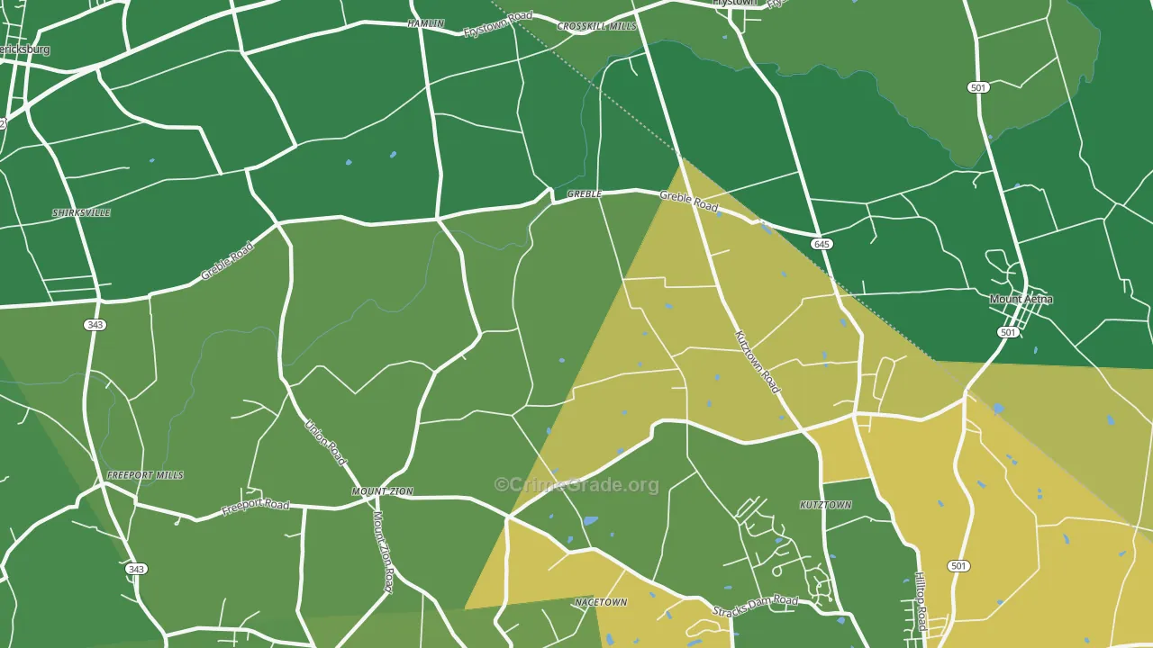 Greble, PA Map of Drug-Related Crime Rates