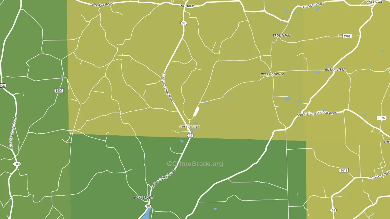 Greece City, PA Map of Drug-Related Crime Rates