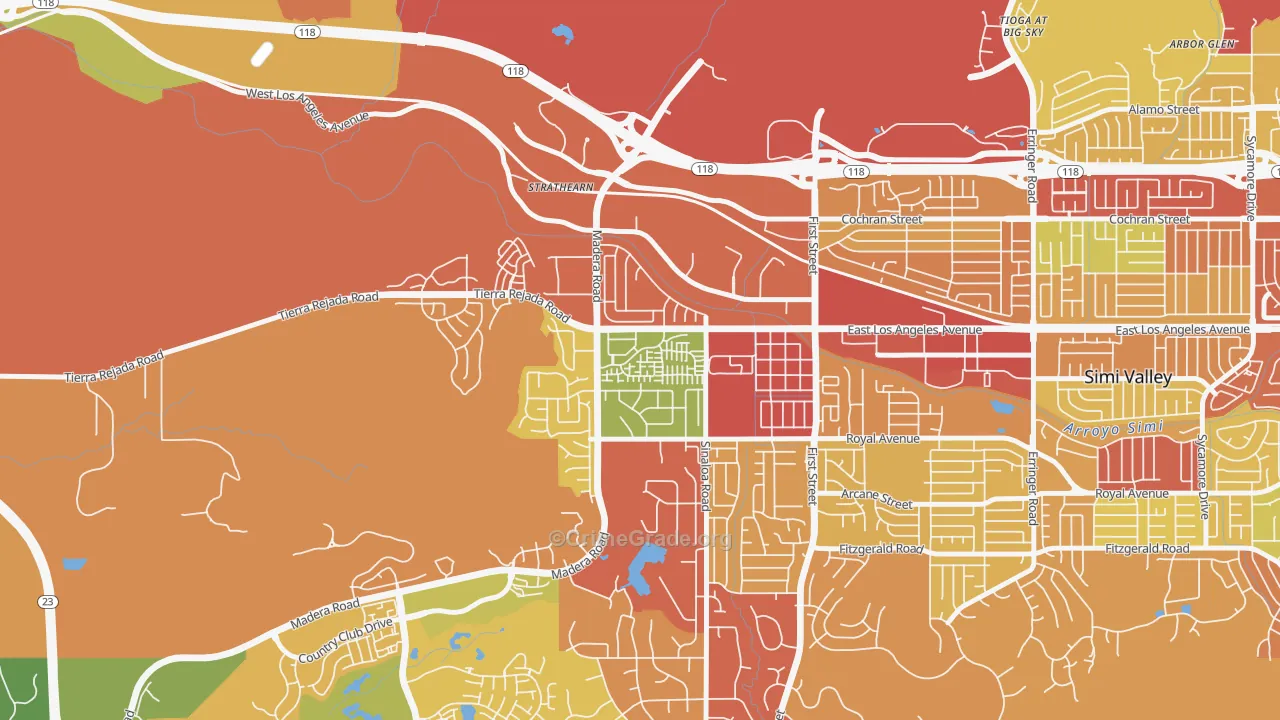 Greek Track, Simi Valley, CA Map of Drug-Related Crime Rates
