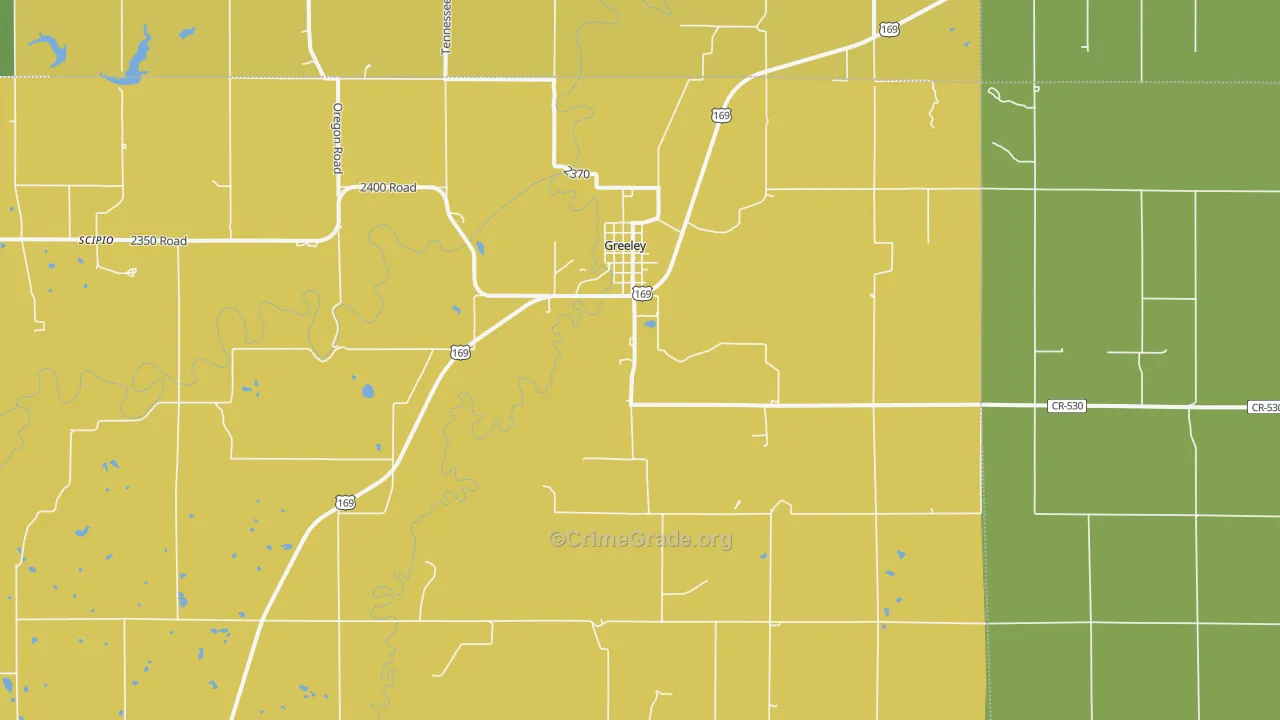 Greeley, KS Map of Drug-Related Crime Rates
