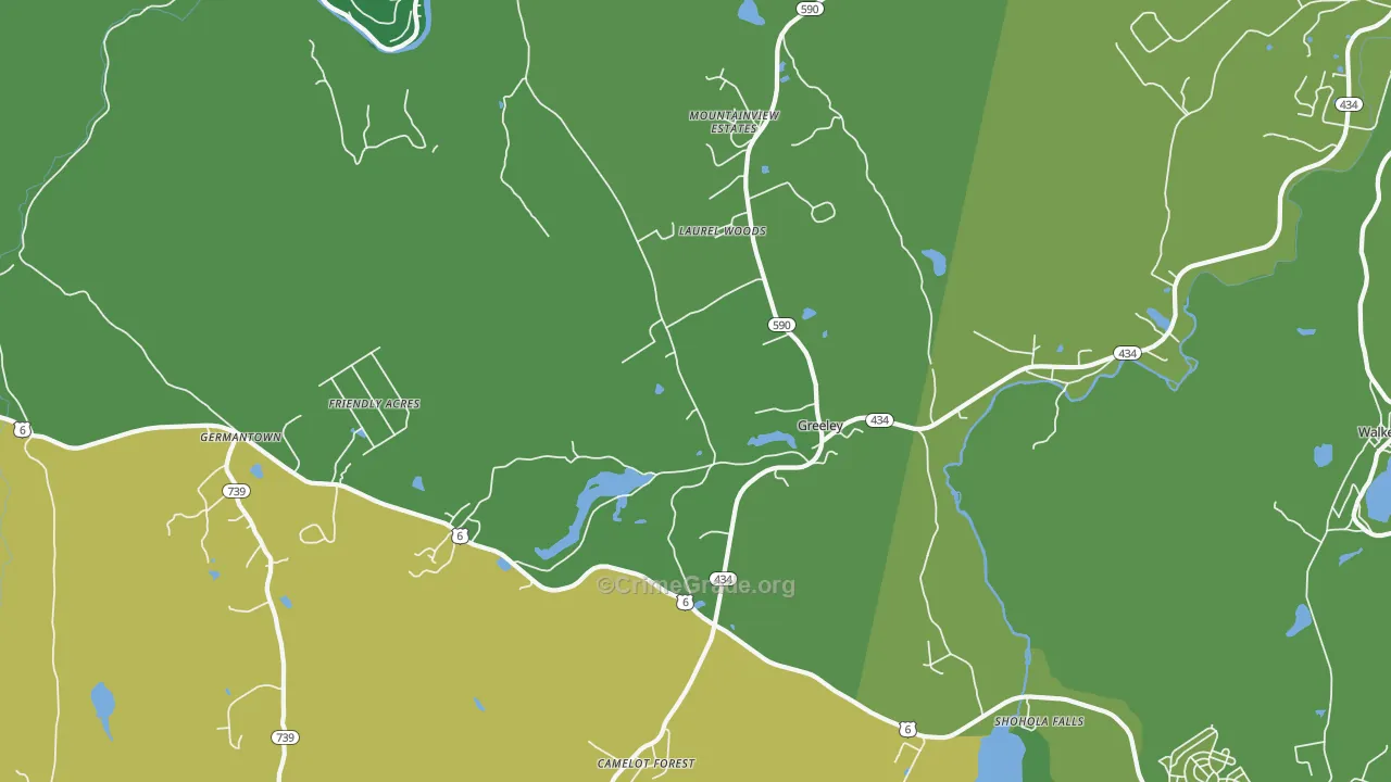 Greeley, PA Map of Drug-Related Crime Rates