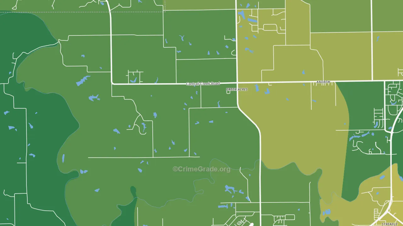 Green Acres, IL Map of Drug-Related Crime Rates