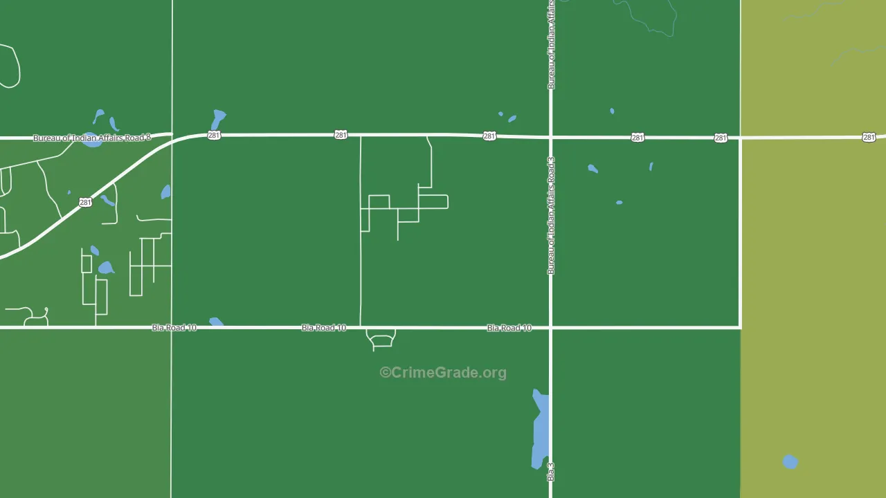 Green Acres, ND Map of Drug-Related Crime Rates