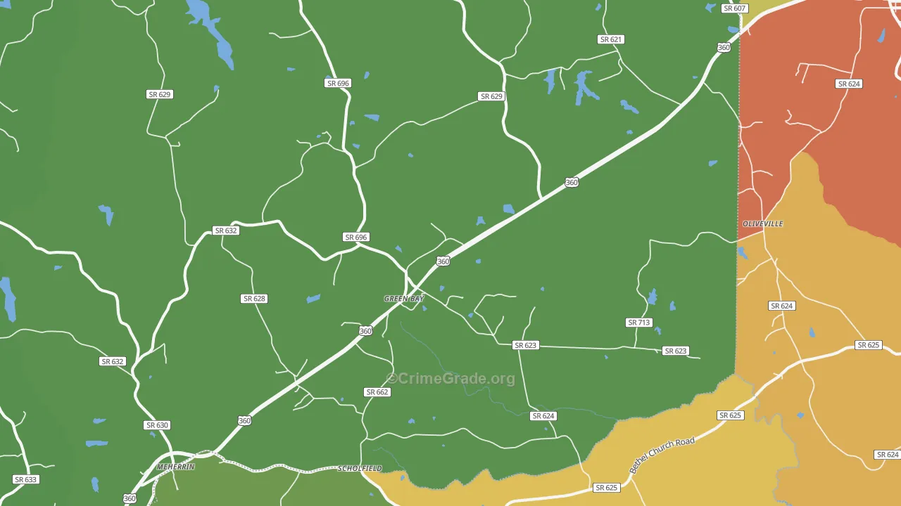Green Bay, VA Map of Drug-Related Crime Rates