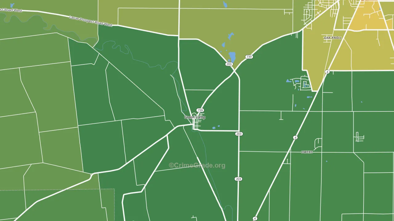 Green Camp, OH Map of Drug-Related Crime Rates