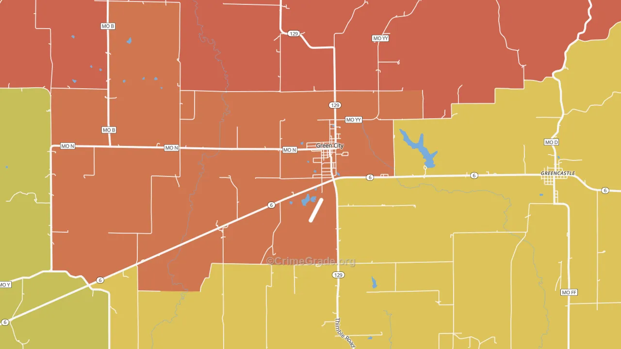 Green City, MO Map of Drug-Related Crime Rates