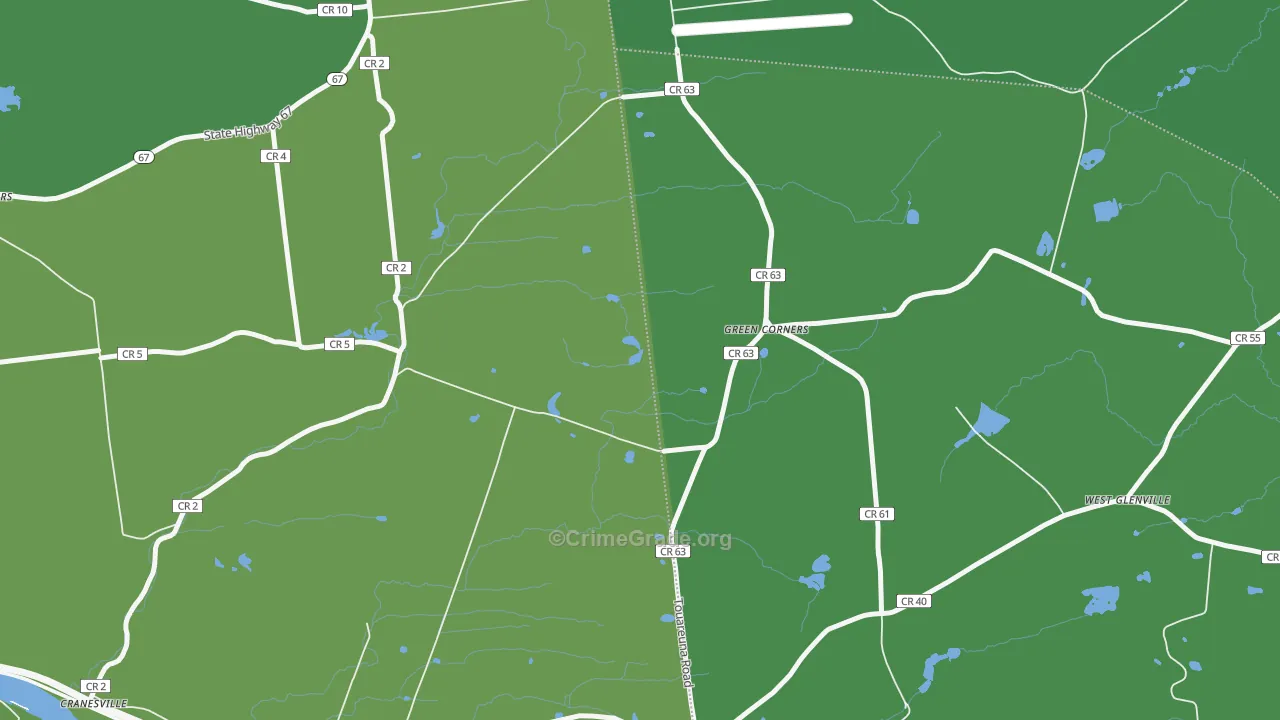 Green Corners, NY Map of Drug-Related Crime Rates