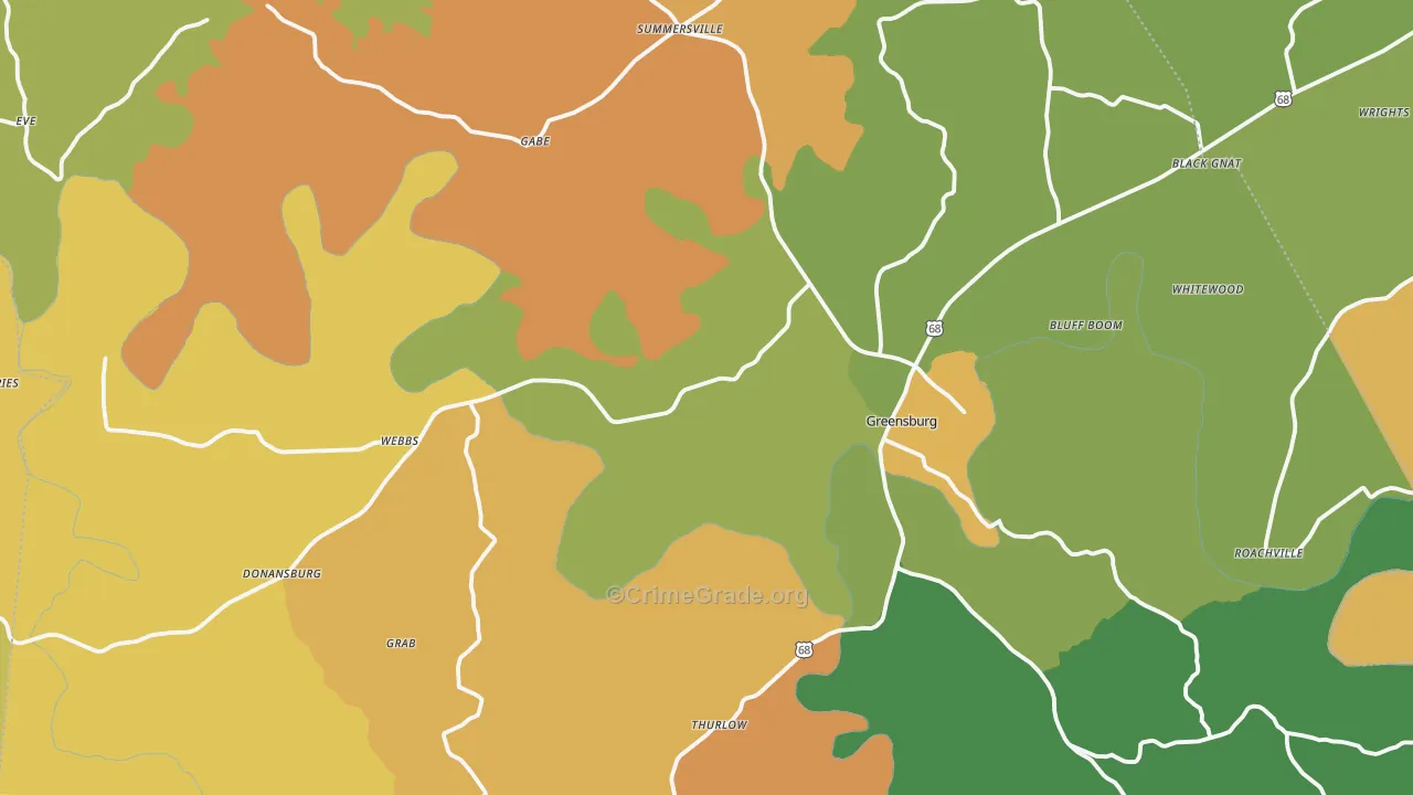 Green County, KY Map of Drug-Related Crime Rates