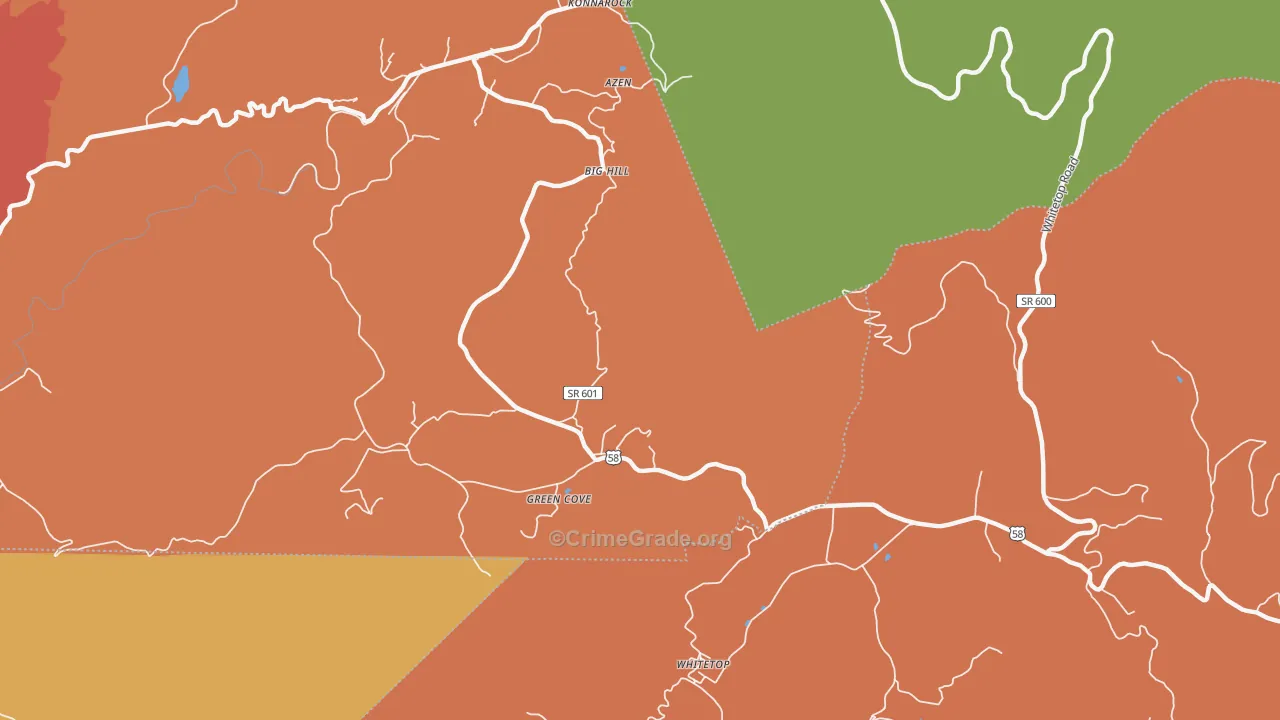 Green Cove, VA Map of Drug-Related Crime Rates