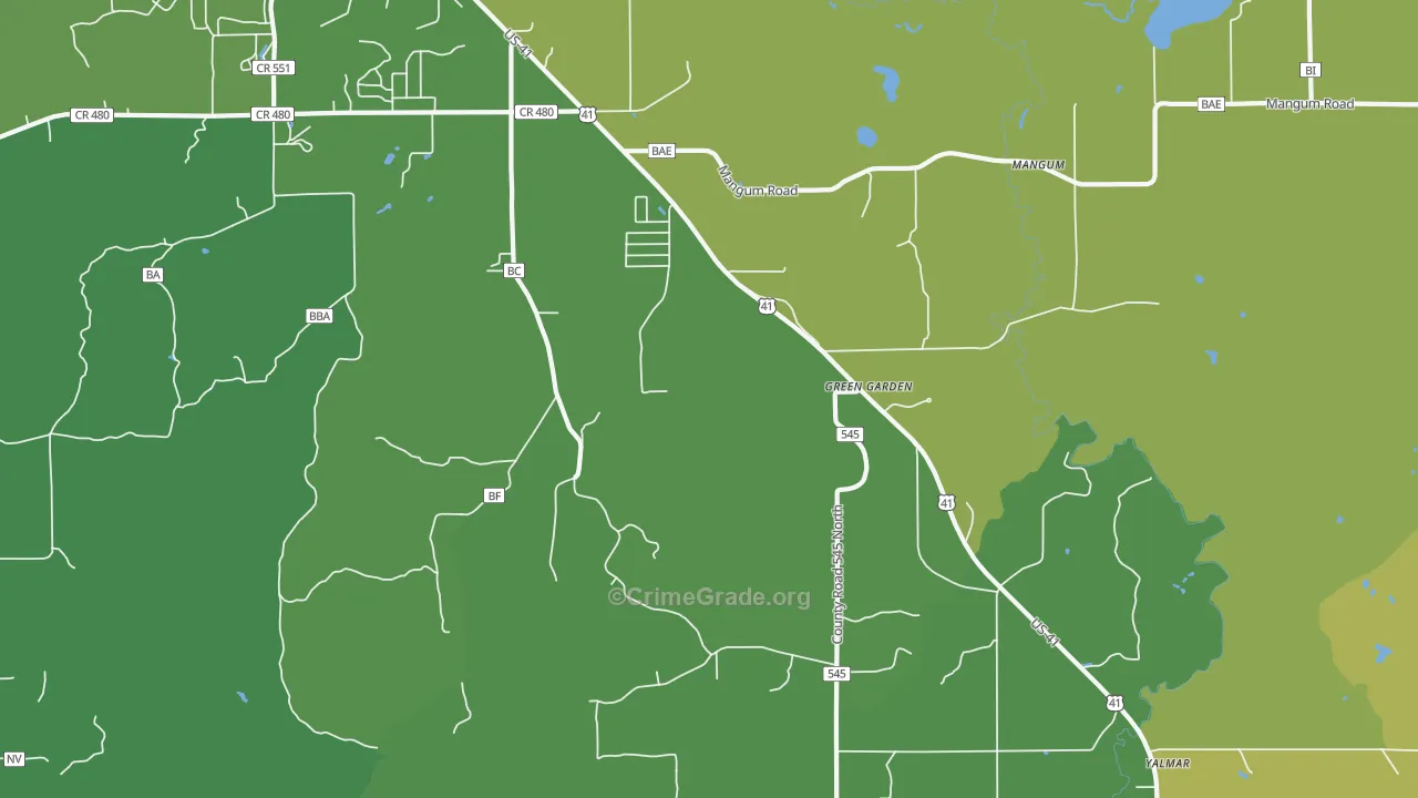 Green Garden, MI Map of Drug-Related Crime Rates