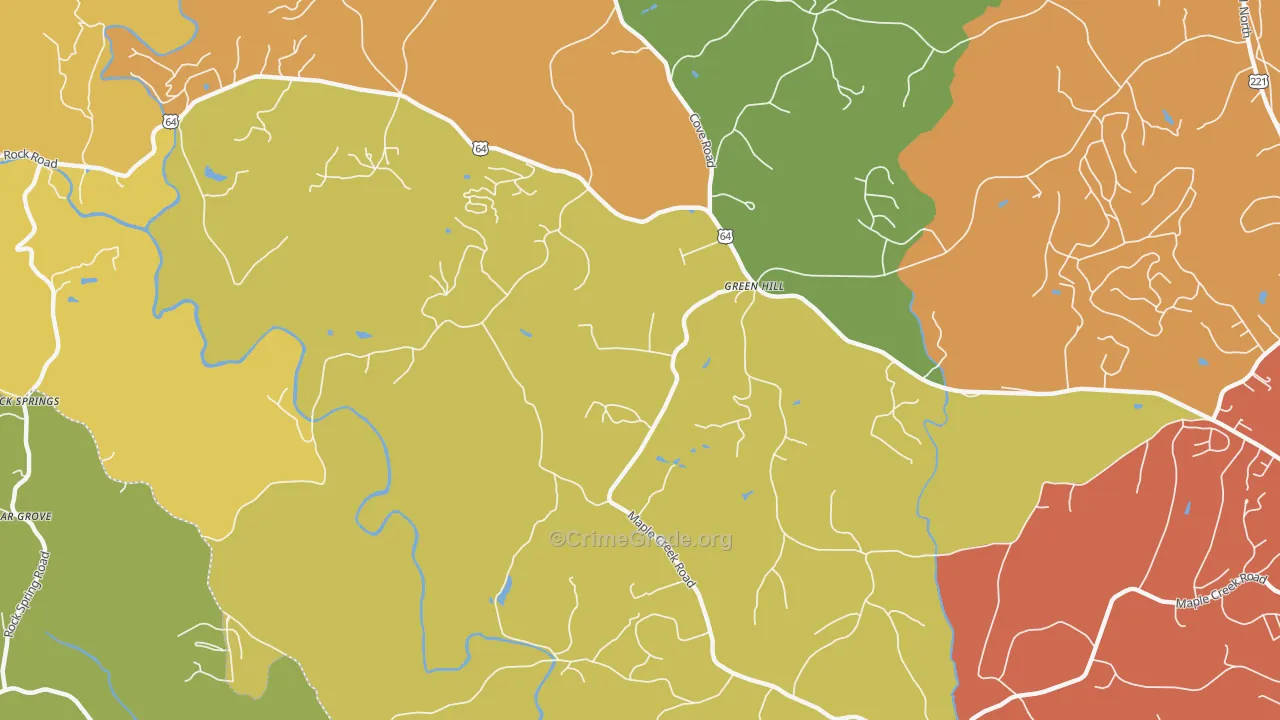 Green Hill, NC Map of Drug-Related Crime Rates