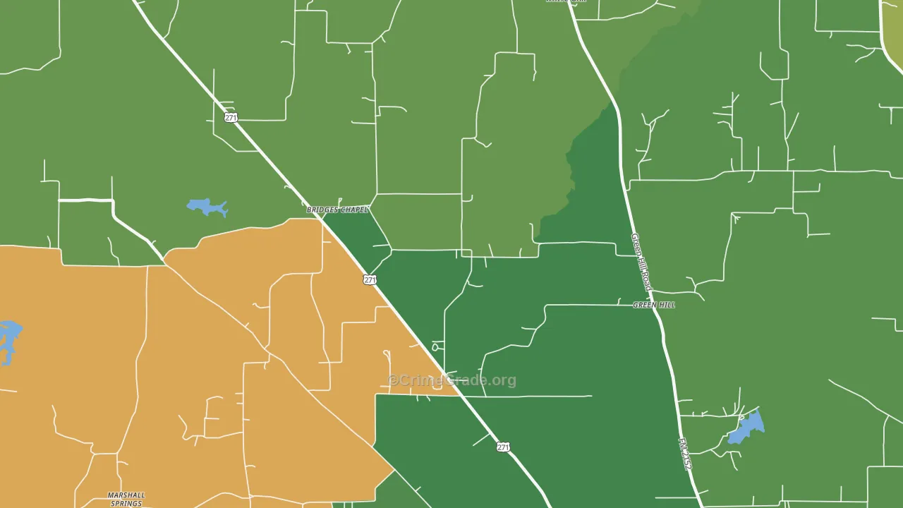 Green Hill, TX Map of Drug-Related Crime Rates