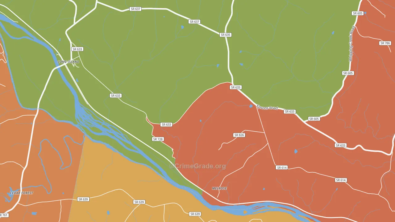 Green Hill, VA Map of Drug-Related Crime Rates