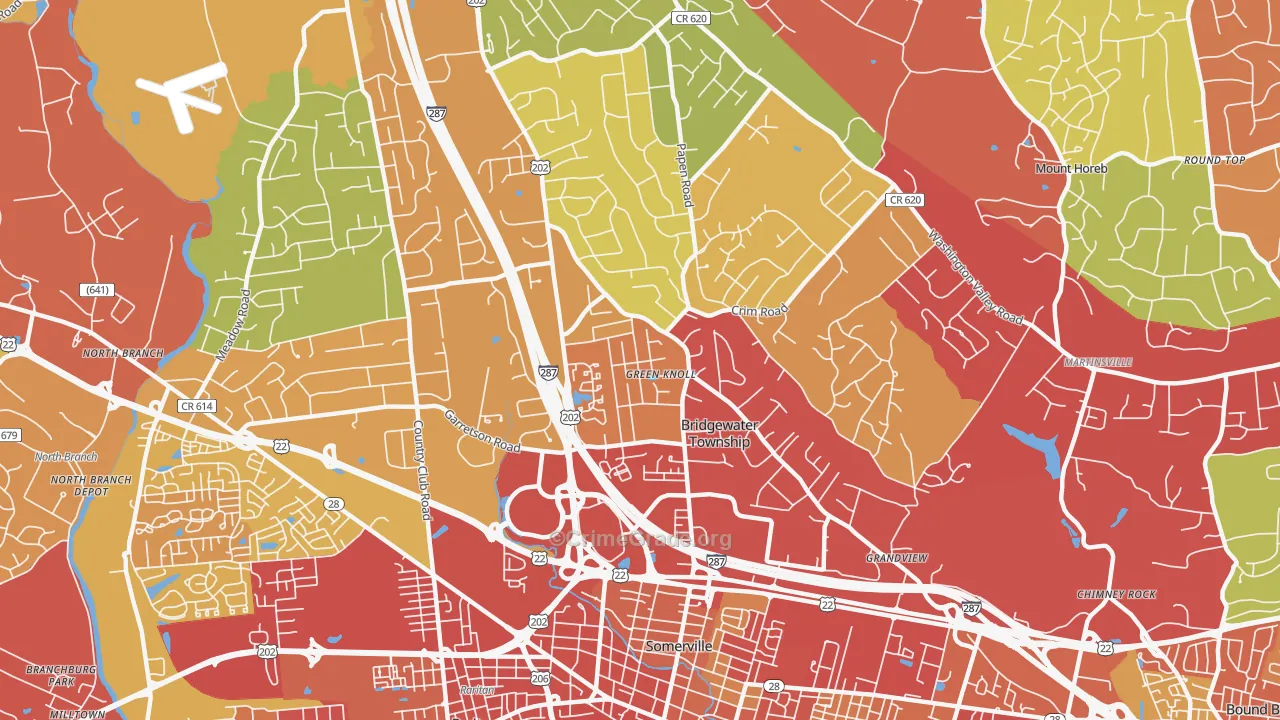 Green Knoll, NJ Map of Drug-Related Crime Rates