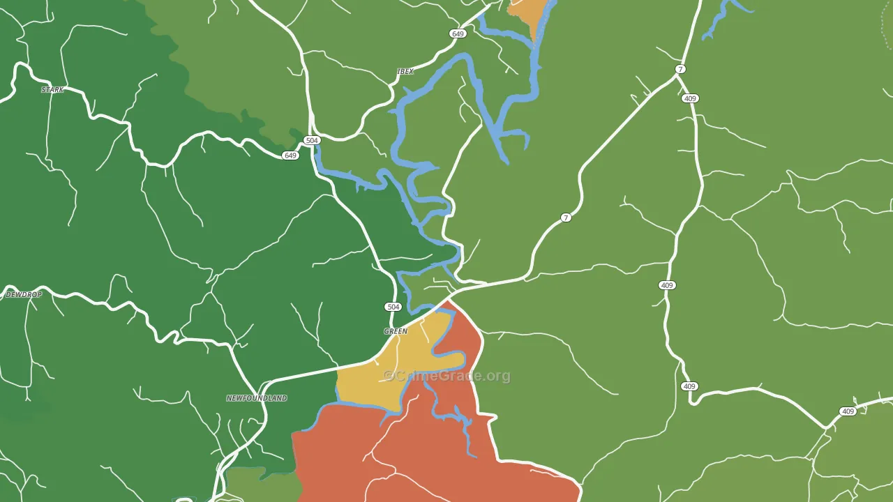Green, KY Map of Drug-Related Crime Rates