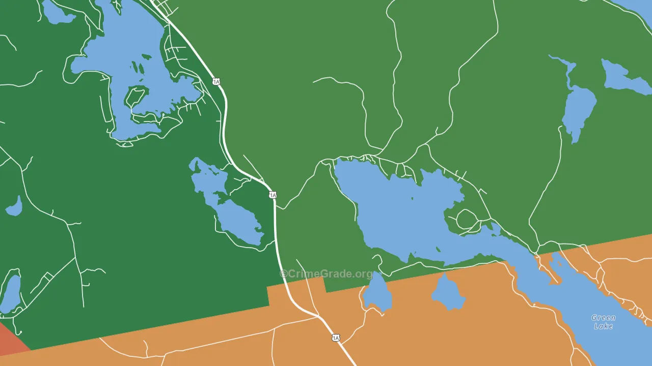 Green Lake, ME Map of Drug-Related Crime Rates