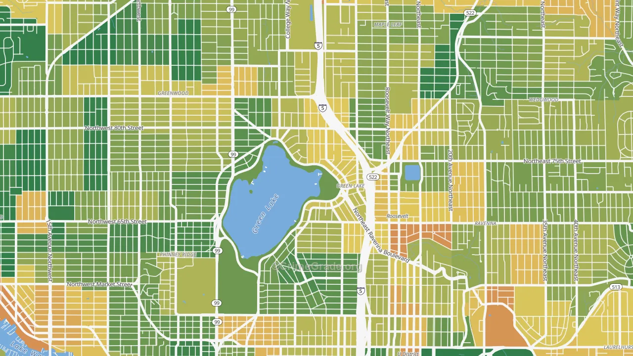 Green Lake, Seattle, WA Map of Drug-Related Crime Rates