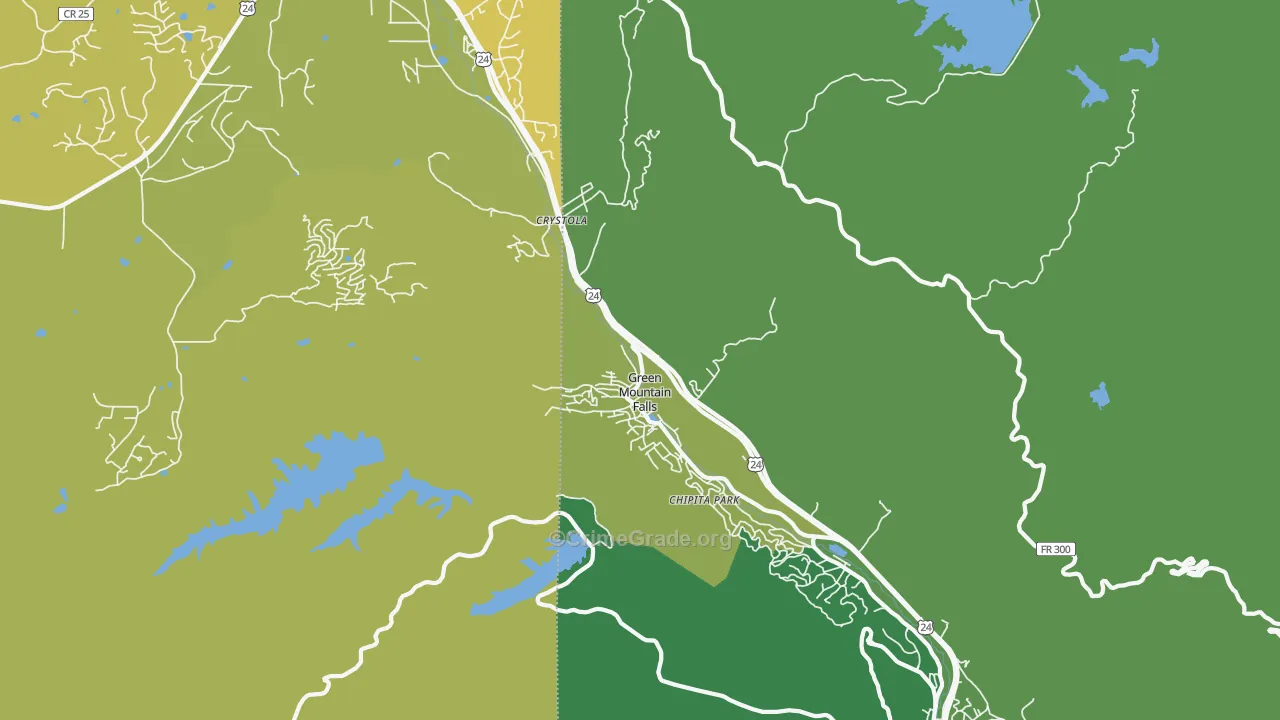 Green Mountain Falls, CO Map of Drug-Related Crime Rates