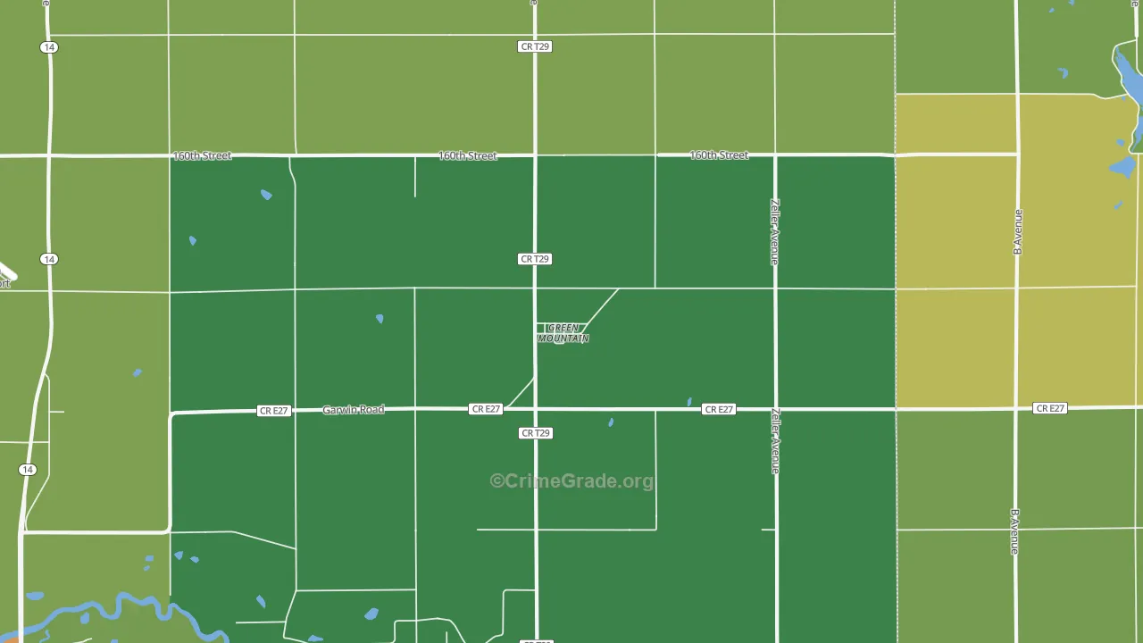 Green Mountain, IA Map of Drug-Related Crime Rates