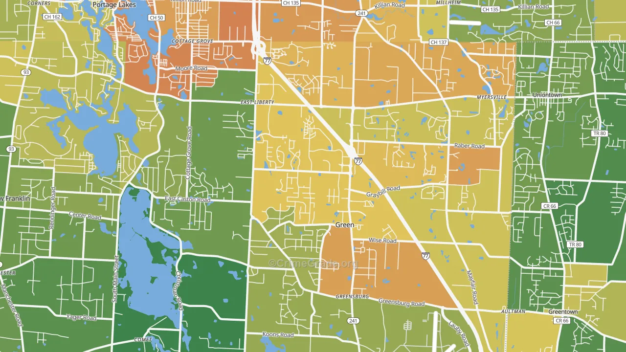Green, OH Map of Drug-Related Crime Rates