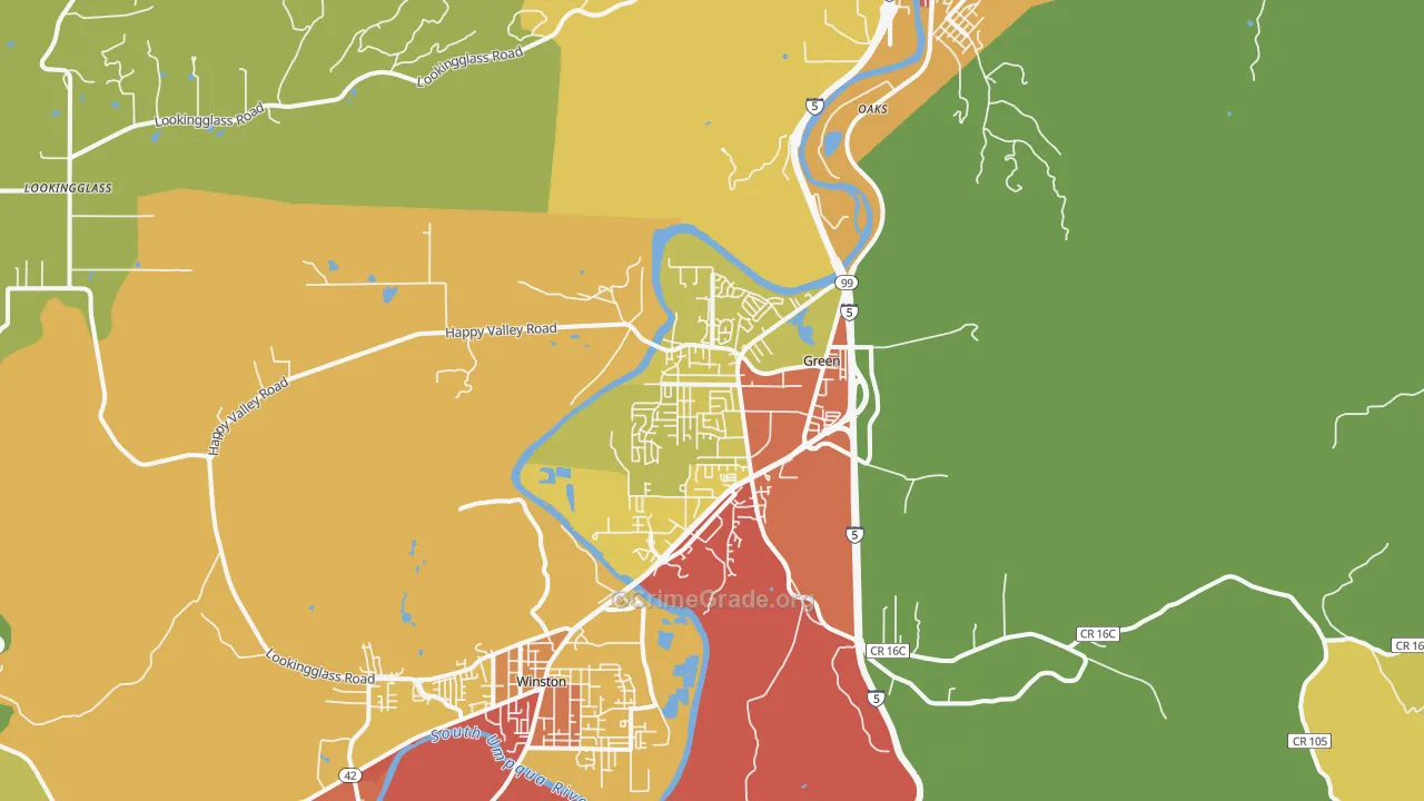 Green, OR Map of Drug-Related Crime Rates