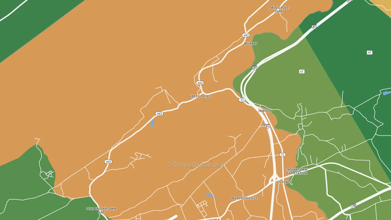 Green Point, PA Map of Drug-Related Crime Rates