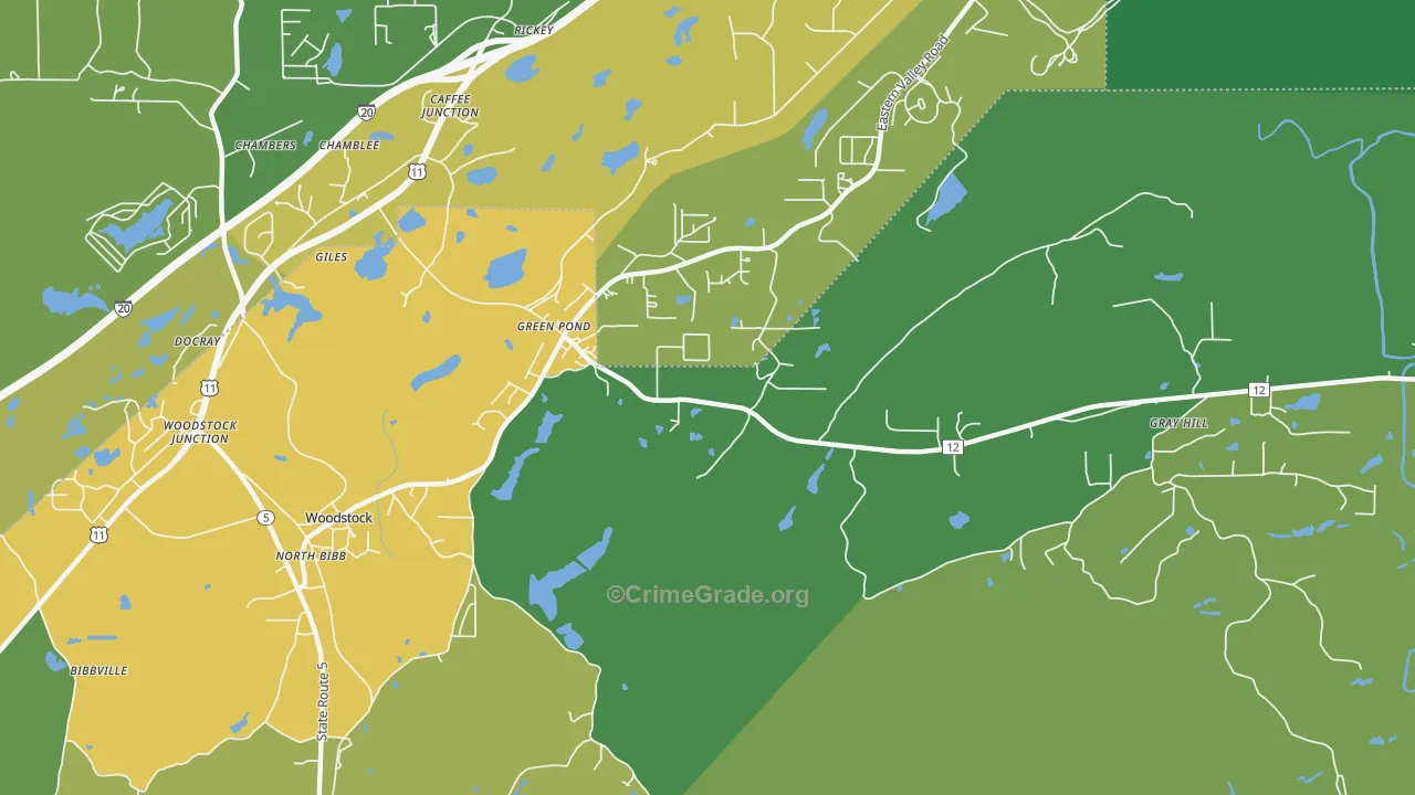 Green Pond, AL Map of Drug-Related Crime Rates