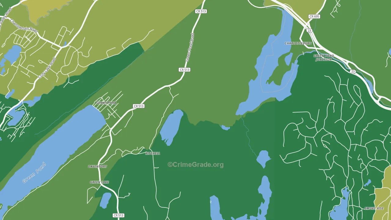 Green Pond, NJ Map of Drug-Related Crime Rates