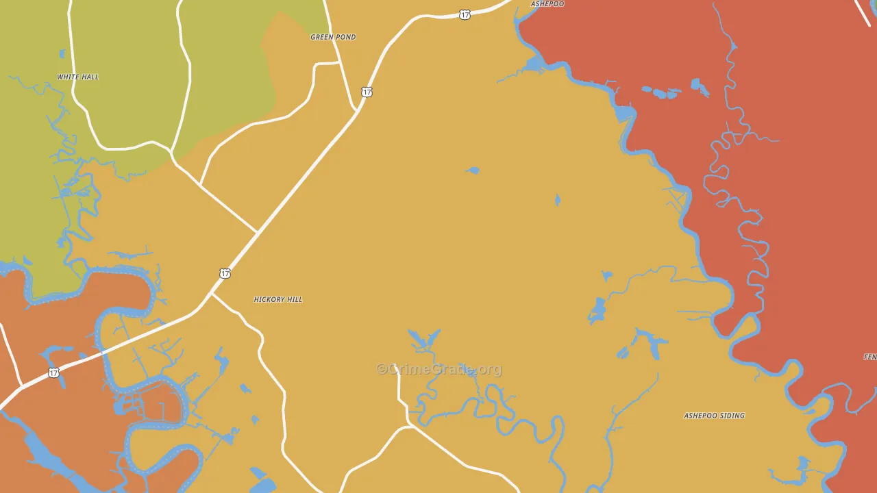 Green Pond, SC Map of Drug-Related Crime Rates
