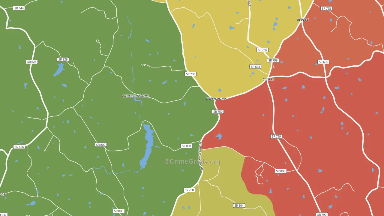 Green Pond, VA Map of Drug-Related Crime Rates