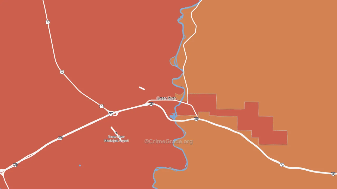 Green River, UT Map of Drug-Related Crime Rates