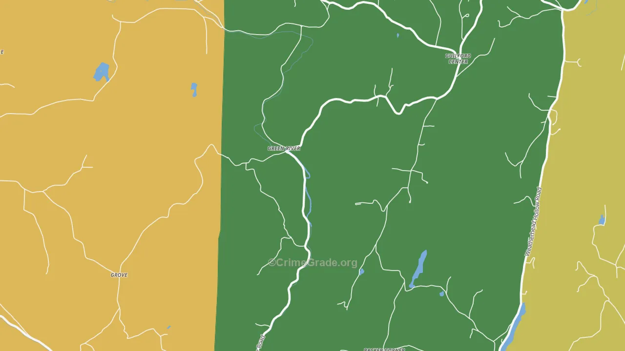 Green River, VT Map of Drug-Related Crime Rates