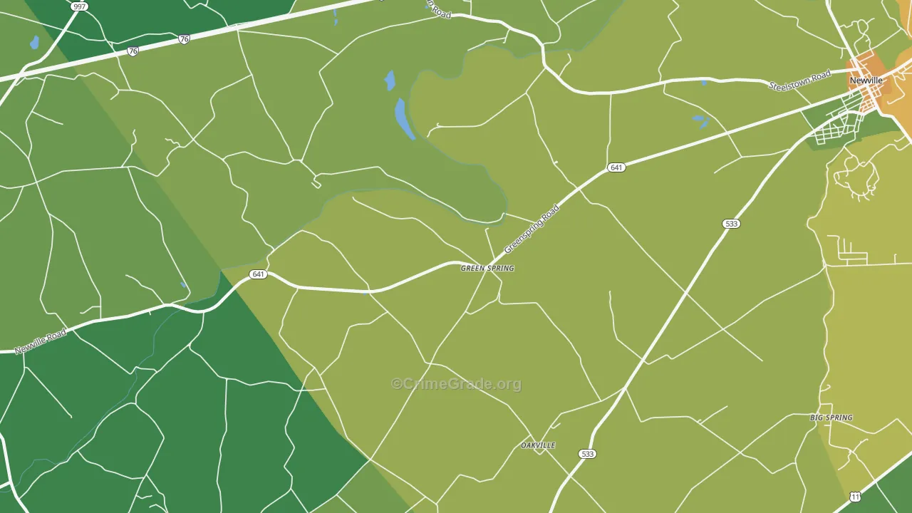 Green Spring, PA Map of Drug-Related Crime Rates