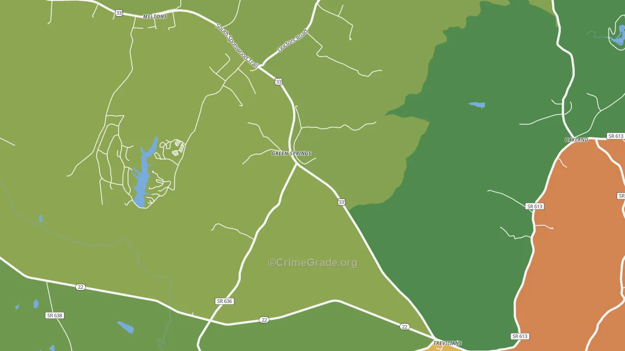 Green Springs, VA Map of Drug-Related Crime Rates